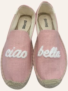 Soludos Womens Size 6 Pink CIAO BELLA Pink Espadrilles Woven Slip On Flats